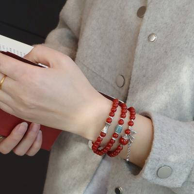 Natural Nanhong Agate Bracelet. Fashion Women Daily Jewelry Lucky Gift