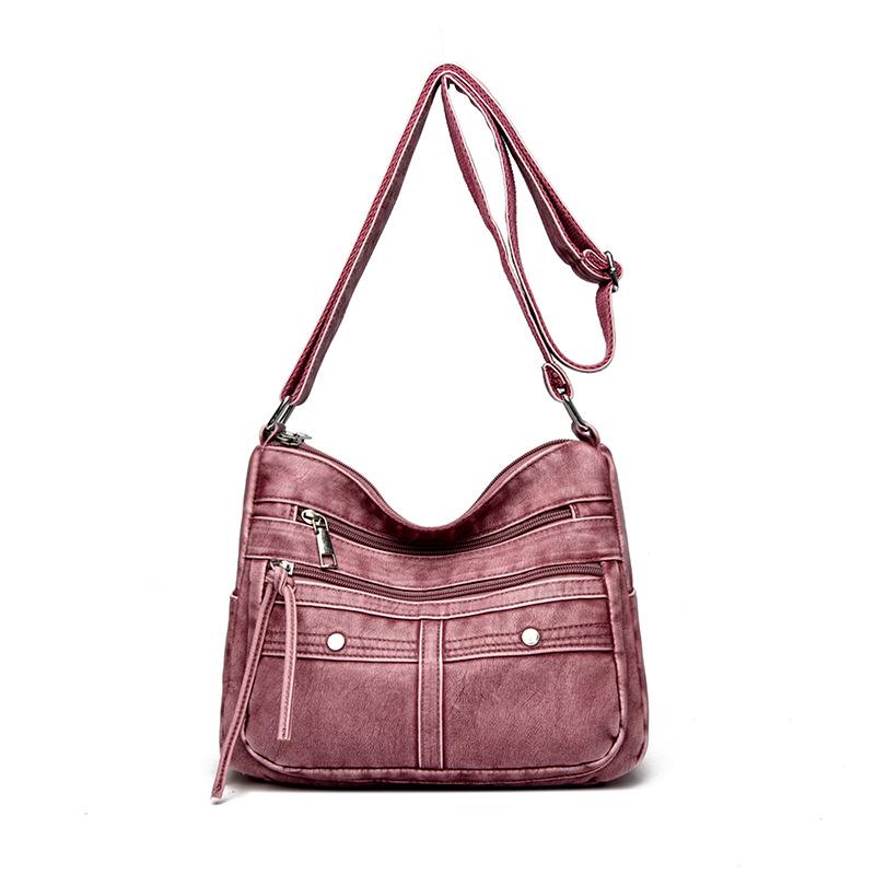 Fashion trend shoulder bag popular new multi-layer messenger bag splicing large-capacity commuter women's bag