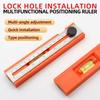 Adjustable Woodworking Lock Hole Locator Ruler Multi-Angle Folding Depth Marking Tool with Measurement Scale for Precise Positioning