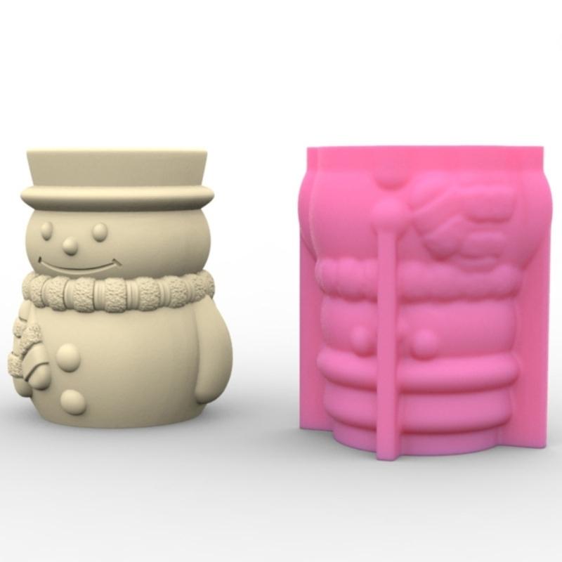 Silicone Mold Christmas Snowman Vase Resin Mold Planter Making Mold DIY Home