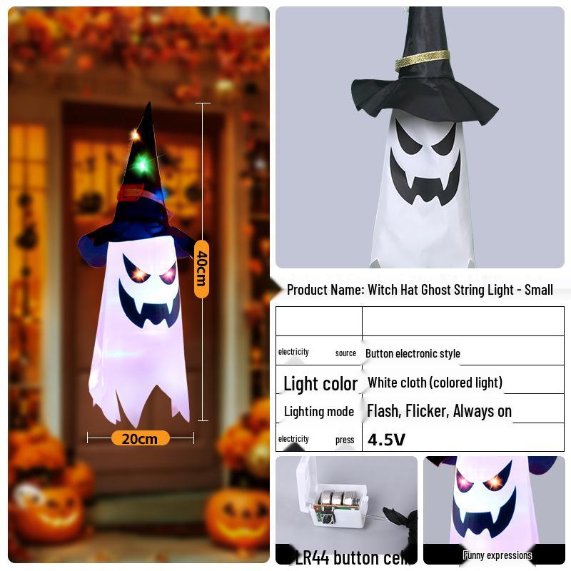 Halloween LED String Lights: Pumpkin Lanterns, Witch Hats, and Ghosts for Spooky Atmosphere