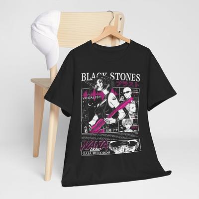 T-shirt Unisex Nana Osaki, Maglietta Grafica Anime Manga Pietre Nere Tutte le Taglie