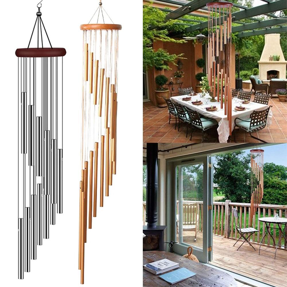 12-Tube Metal Wind Chime Premium Rotating Aluminum Tubes  Tuned Chime Garden Home Decoration