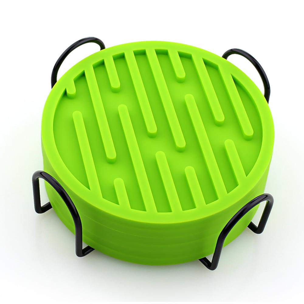 Round Silicone Coaster Set - 10cm Heat Insulation Pads for Tea and Coffee Cups