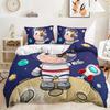 Space Theme Astronaut 3D Print Bedding Set Cozy Duvet Cover King Queen Twin Single Size Birthday Gift Boy Girl Kid Bedroom Decor