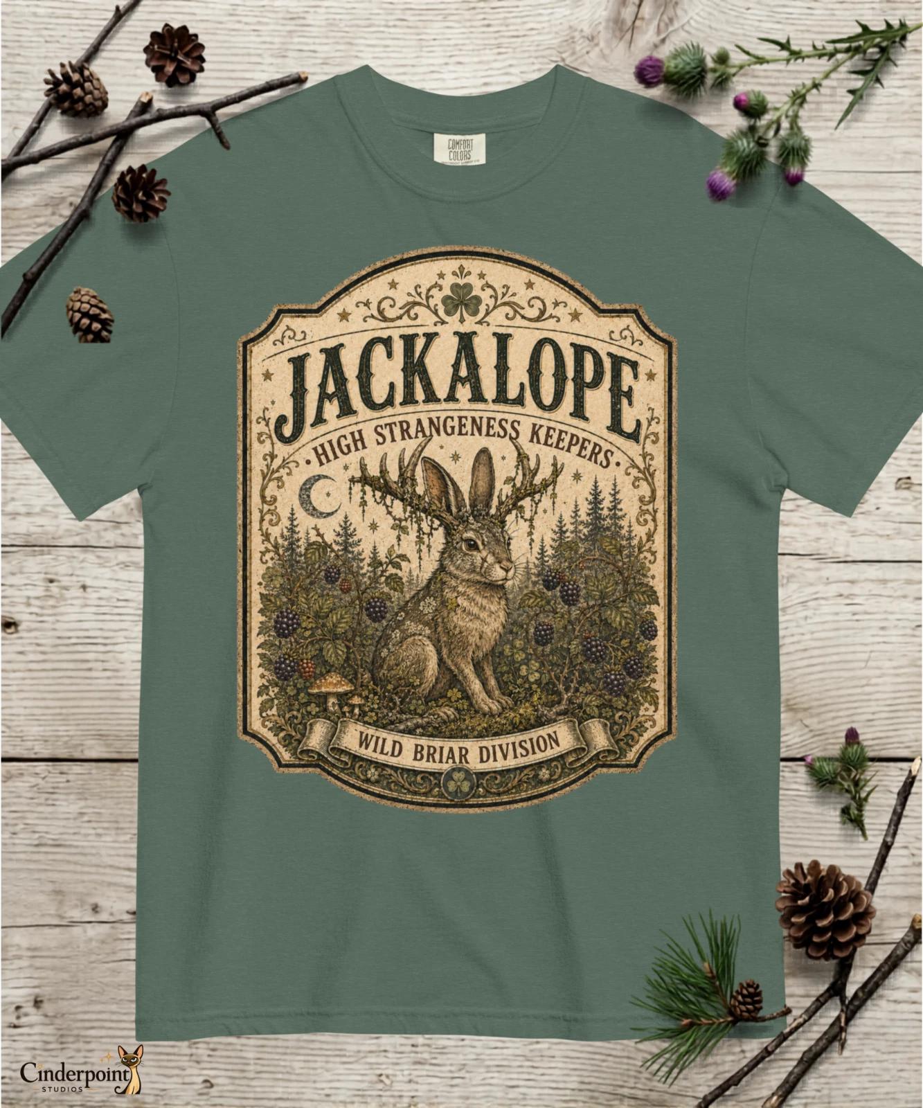 Jackalope Premium Comfort Colors T-Shirt Cryptid Forest Folklore Rabbit Tee S-4X L