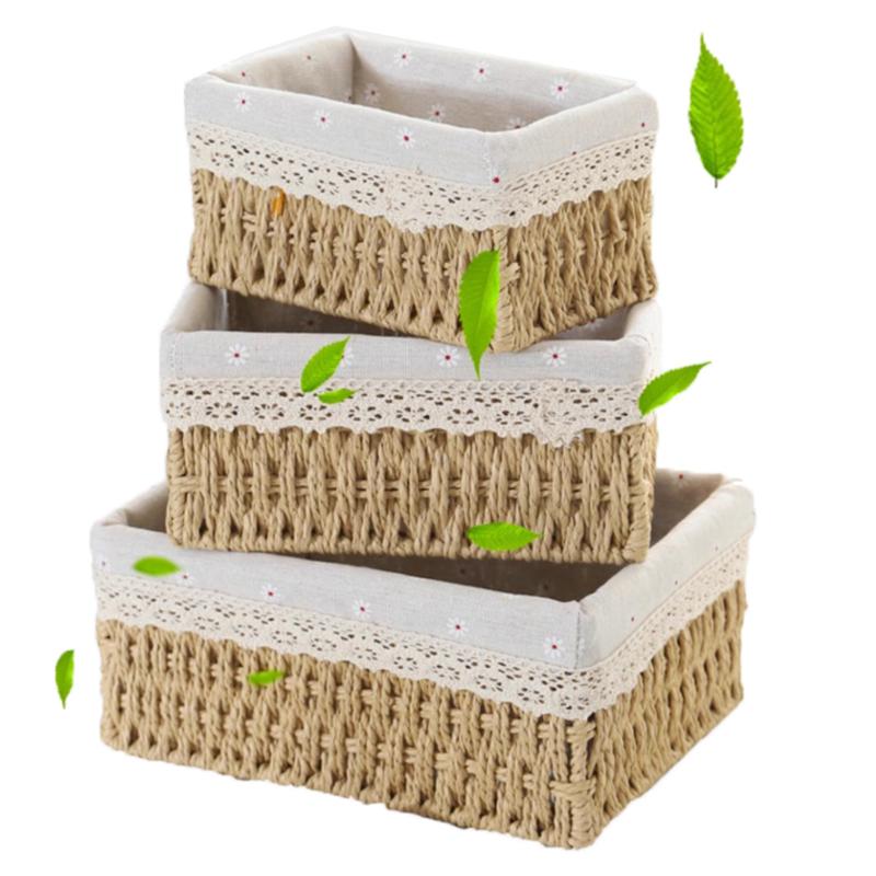 Coș de depozitare din ratan în stil japonez, pentru bucătărie, fructe, mâncare, pâine, diverse, organizator, ratan, picnic, cutie de depozitare