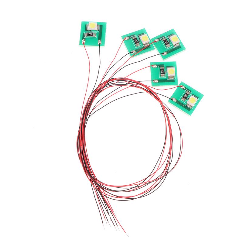 5 stk Forkoblet Varmhvit Smd 3528 LED Lampe Lyssett 12V ~ 18V For Modelljernbane Tog 1 Sett=5 stk