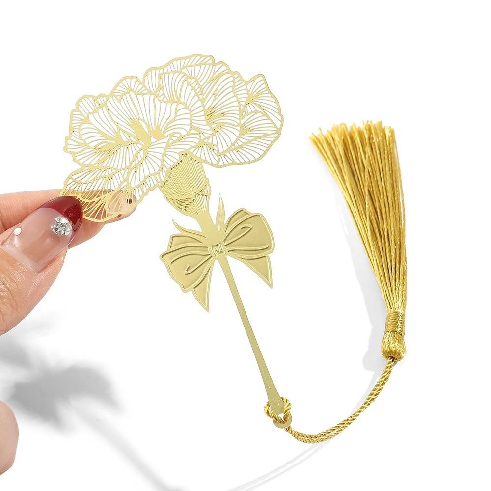 Sunflower Pattern Hollow Tassel Book Markers Leaf Chinese Style Bookmark  Book Marking