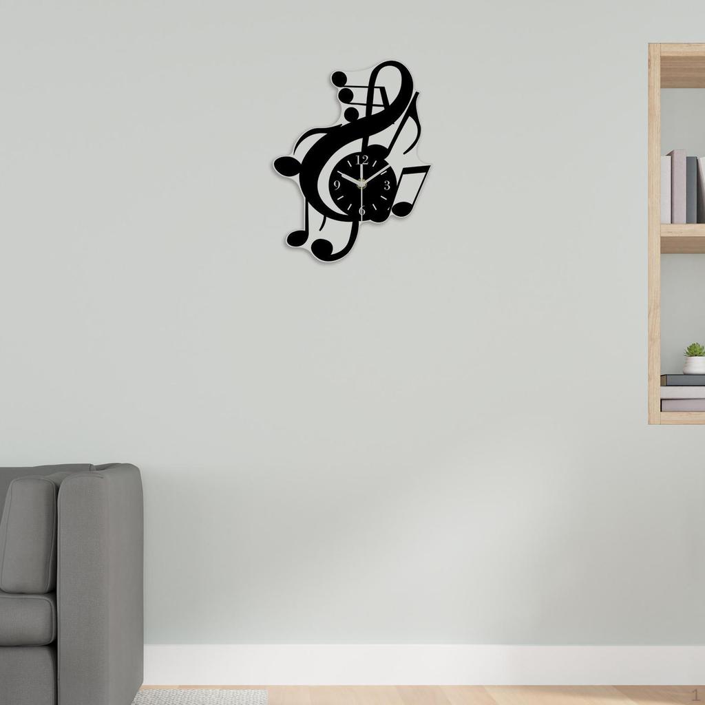 Wall Clock, Non-Acrylic, Functional, Practical, Hanging, Artwork for Music, Classroom, Dining
