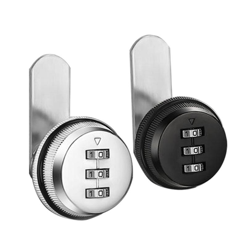 2Pieces Combination Lock 3 Digit Code Cams Lock Accessory for Drawers and Cabinet Sturdy Zinc Alloy Materials Use
