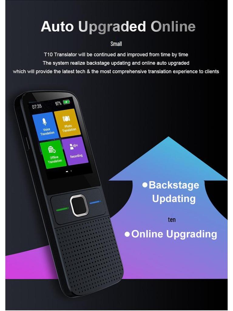 T10 Smart Voice and Photo Translator with AI and WiFi Language Practice.