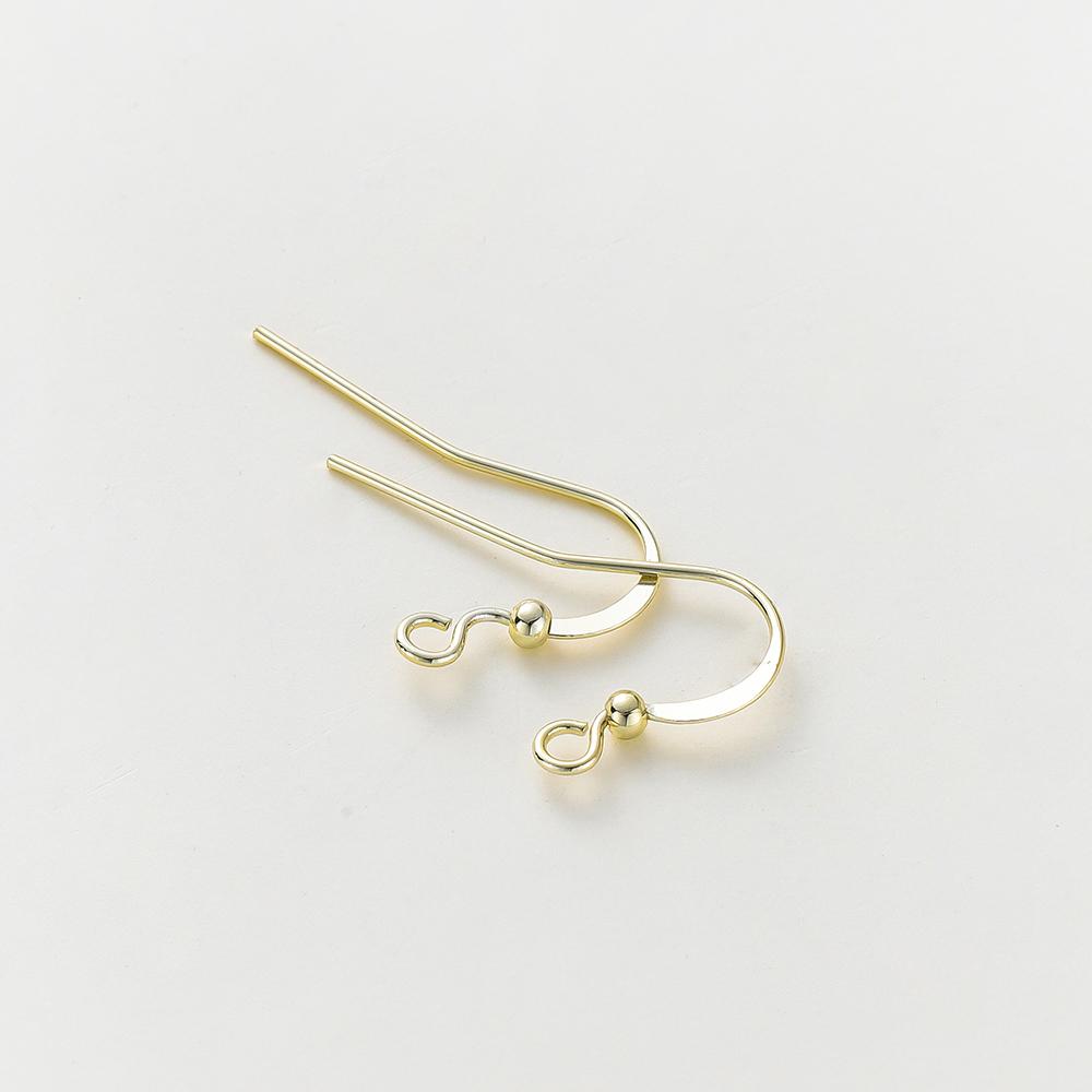 20pcs/lot 14K/18K Gold Plated Brass Earring Hook Clasps Pendant Charms Ear Wire Fitting DIY Jewellery Making Accessories