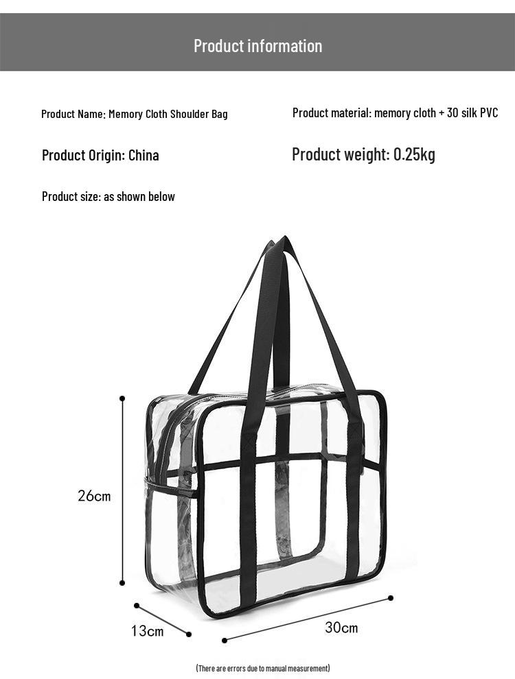 Eco-friendly Transparent PVC Zipper Makeup Bag - Waterproof, Large Capacity for Travel, Storage, or Beach Use