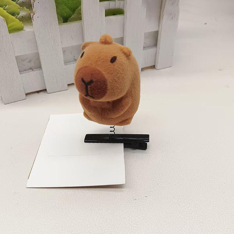 1 szt. Kreskówkowy Dziecięcy Klips do Włosów 3D Kapibara Pluszowa Spinka do Włosów DIY Kokarda Okulary Kapelusz Róża Projekt Kapibara Kaczy Dziób Akcesoria