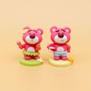 Cute Strawberry Bear Dessert Beach Party Butt Bear Toy Model Twist Egg Figurine