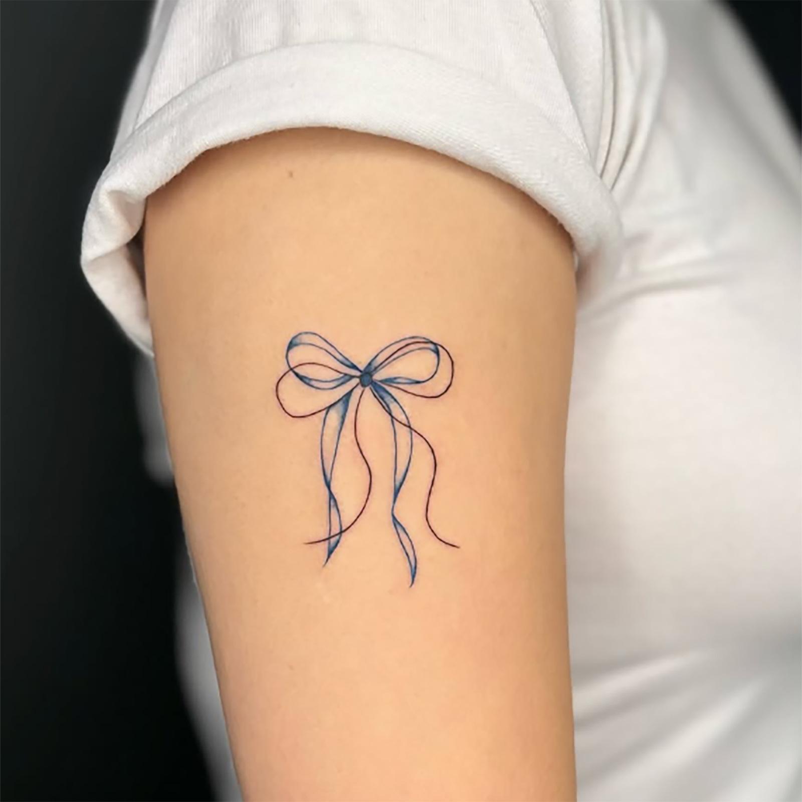 Glow Makeup Unisex Tattoo Sticker Simple And Cute Bow Tattoo Sticker Disposable Temporary Tattoo Sticker