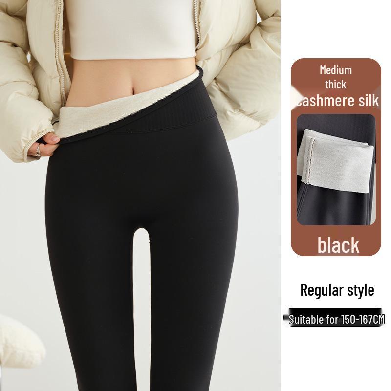 Plus-Size Fleece-Lined Shark Pants: High-Waisted, Thick, and Warm Yoga Leggings for Autumn/Winter 2025