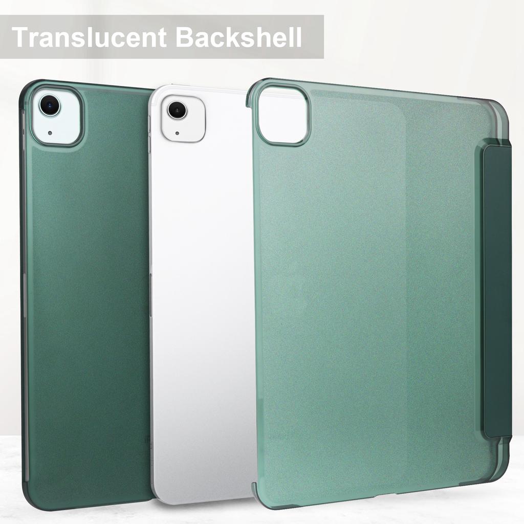 For iPad Air 13 (2025)/(2024) Case PU Leather Smart Tablet Cover Smooth Matte Back, Built-In Pencil Holder
