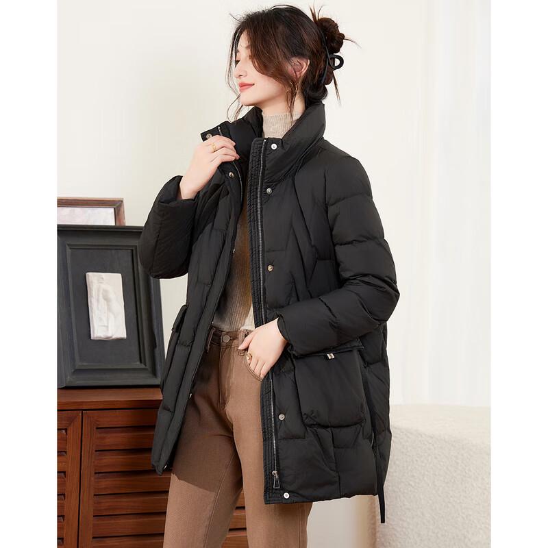 Si Shui Nian Hua Women's Elegant Mid-length Down Jacket L22015Y1