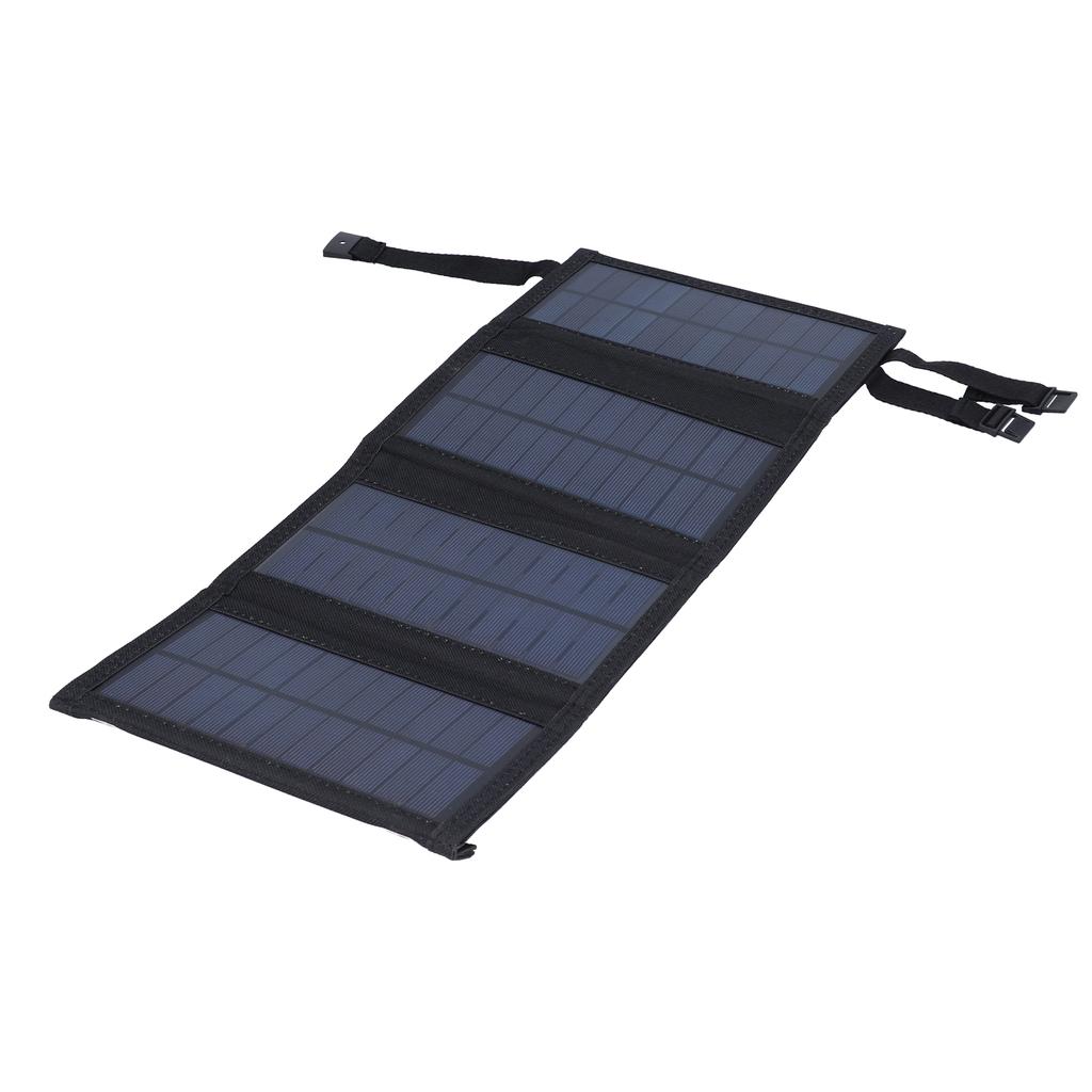 20W USB Solarmodul Faltbar Tragbar Polykristalline Solarzellen Ladegerät für DraußenSchwarz