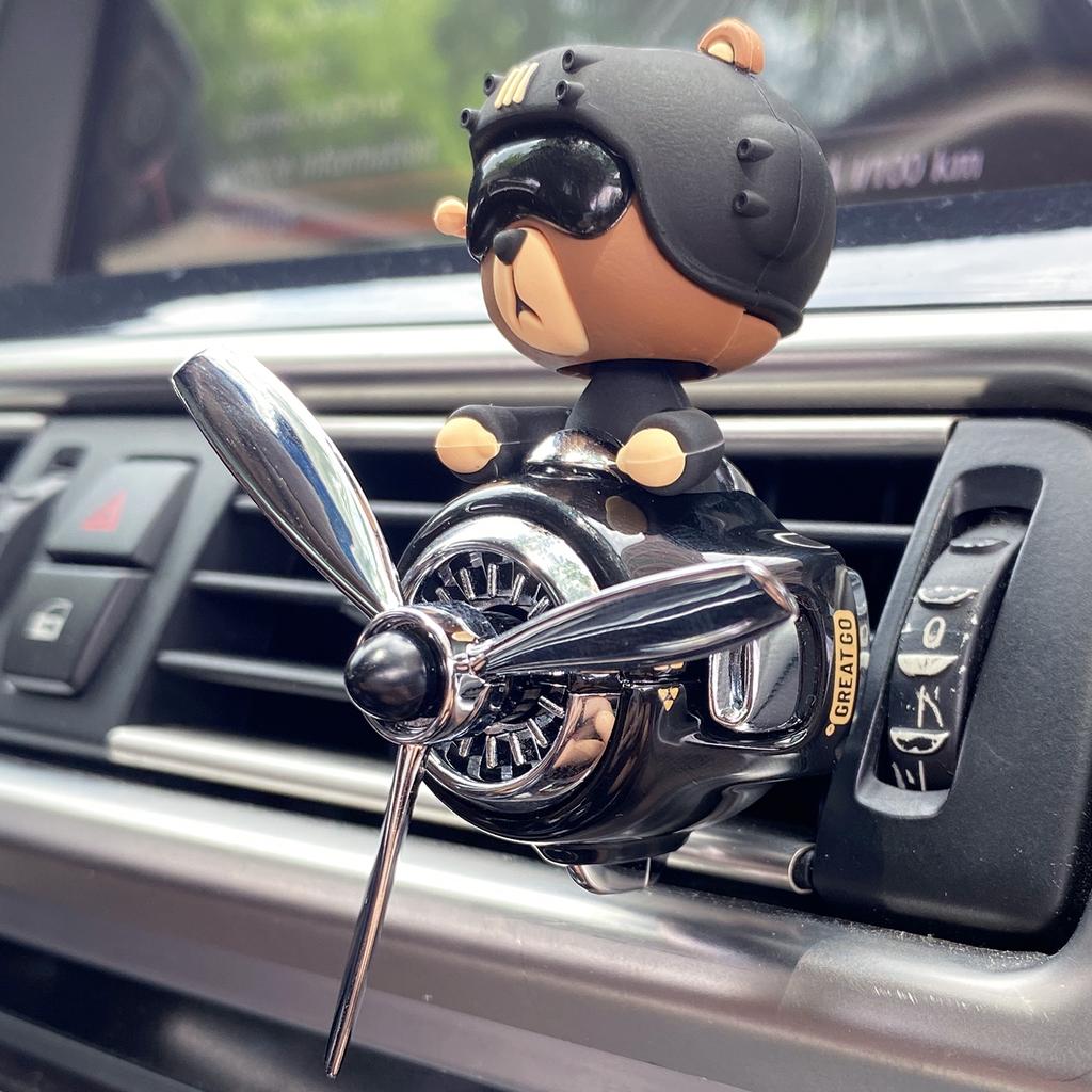 Head shake rotating propeller plane cool bear pilot car air fresheners accessories decoration fun diffuser perfume fragrance men