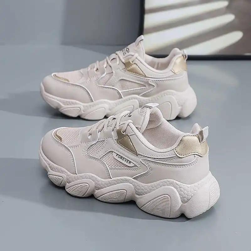 Fashion Non-slip Height Increasing Original Woman Loafers Vulcanize White Sneakers Ladies Women's Demi-season Shoes Sports