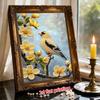 Rahmenloses DIY Perlenmalerei-Set Gelber Vogel Blumenmuster Kreatives Entspannendes Bastel-Leinwand Heimdekoration Erwachsenen-Geschenk