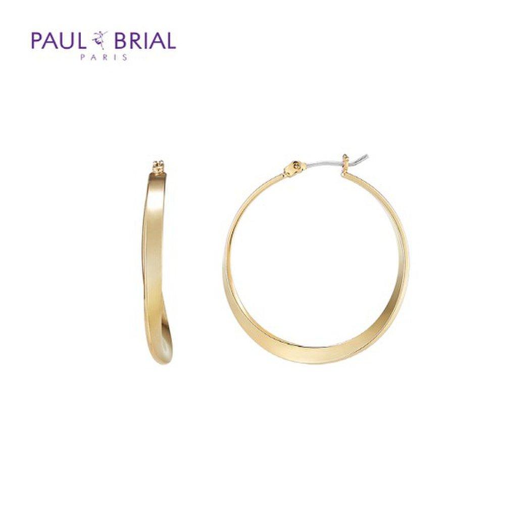 [Paul Brial] Psbe0030 Yg Wave Hoop Ring Earrings