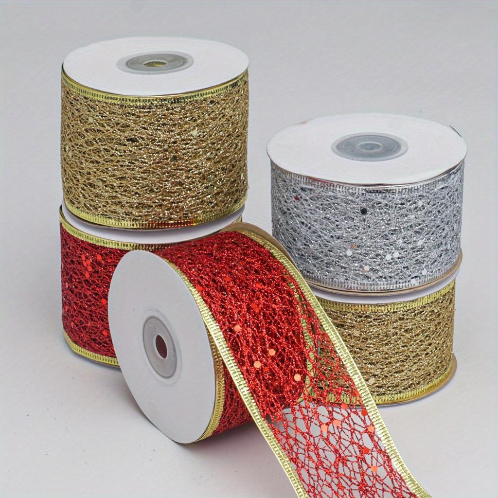 10 Yards Hollow Out Mesh Lace Ribbon Trimming for DIY Bow Crafts Edge Trim Party Festive Decoration