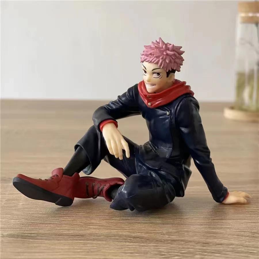 8cm Anime Jujutsu Kaisen Figure Itadori Yuji Gojo Satoru Seated Noodle Stopper Model Pvc Collectible Pvc Statue Doll Toys Gift
