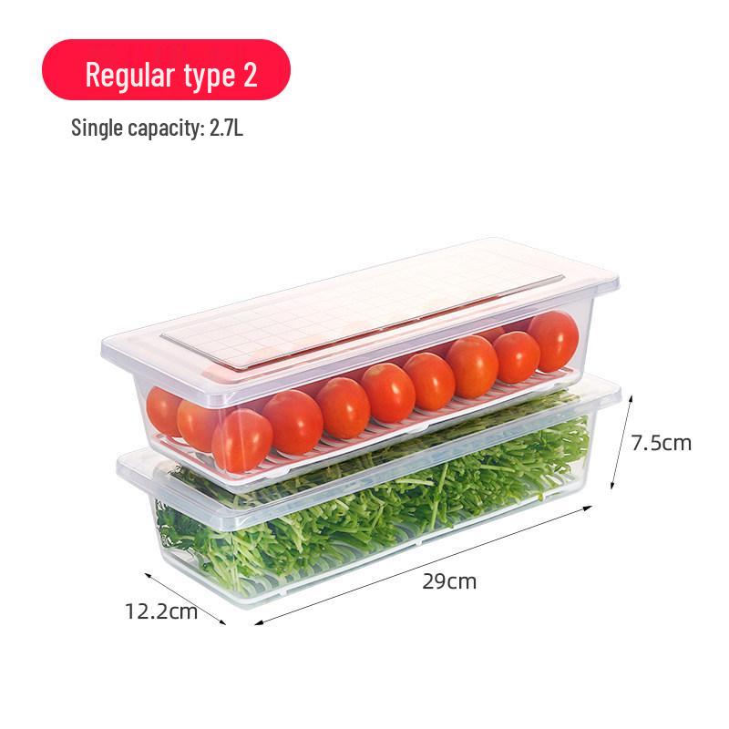 Plastic Japanese-Style Fresh-Keeping Box with Lid for Refrigerator Storage