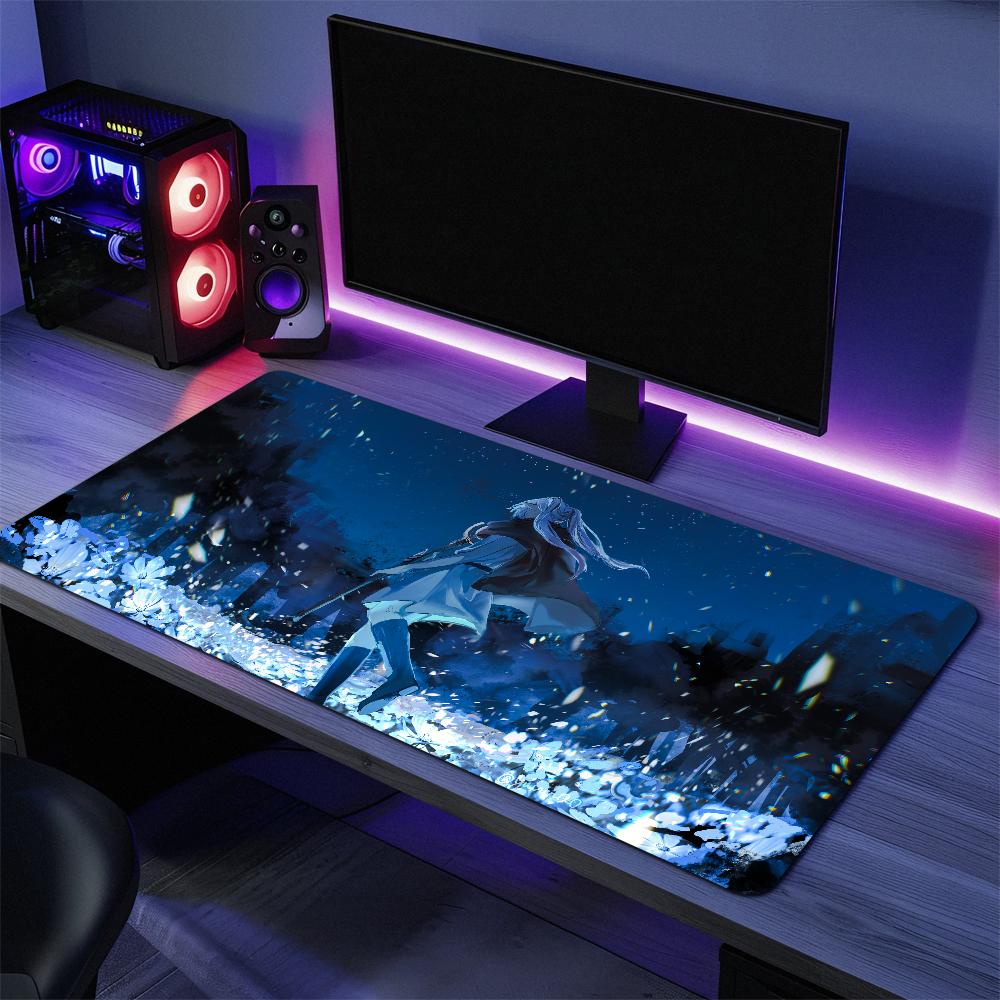 Japan Hot F-Frieren Cute Mouse Pad Desk Mat Large Non-slip Anti-fray Keyboard Ergonomic Office Rubber PC Home Custom