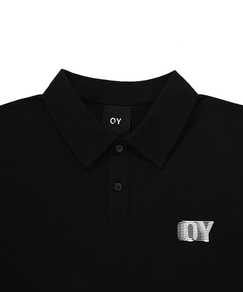 OHY Sporty Logo Collar Long Sleeve - Black