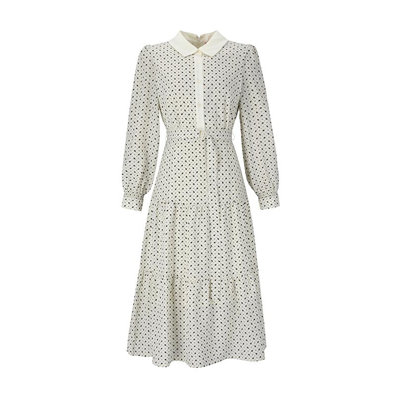 SOUP Pattern Print Belted Long Dress (Sz3Op82)
