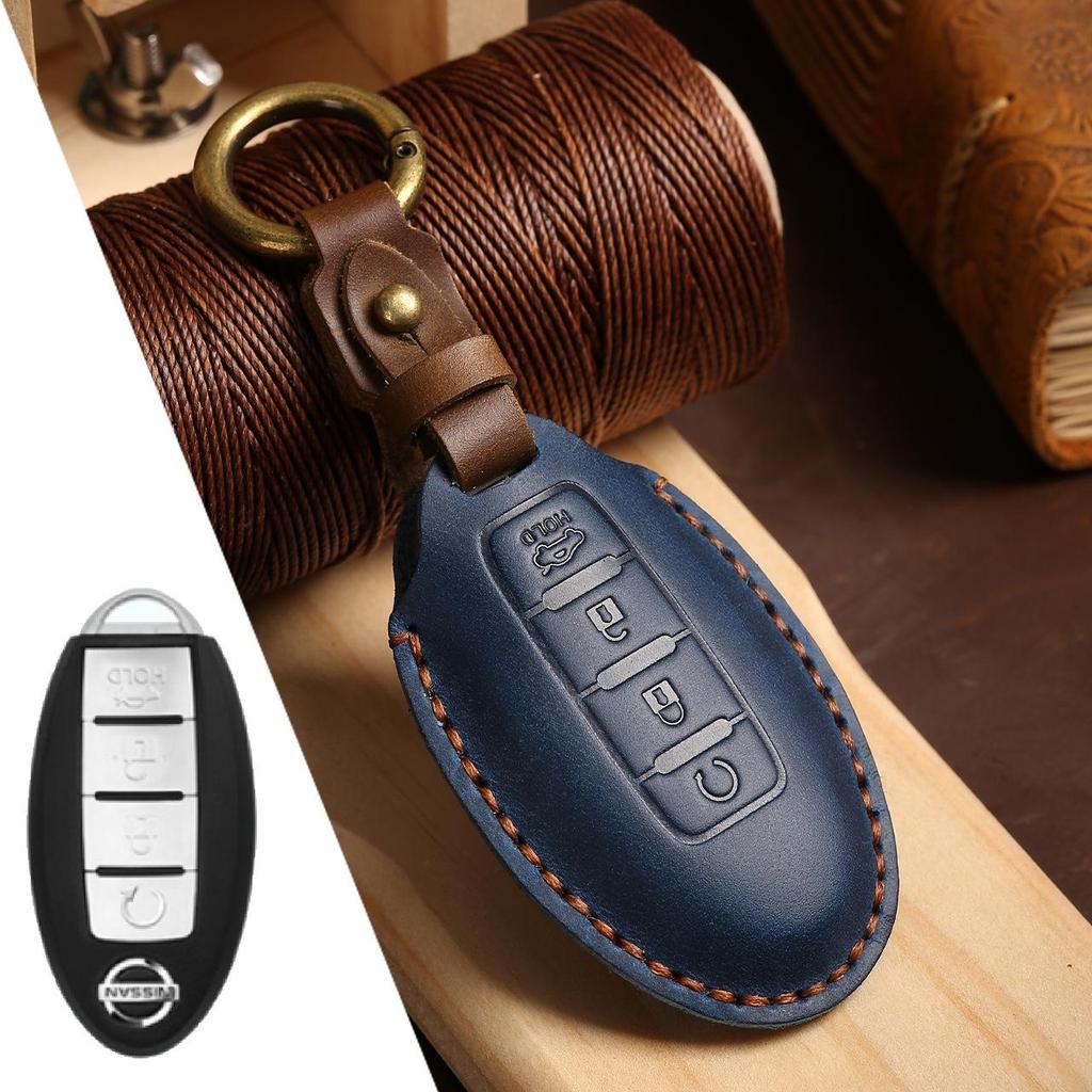 Genuine Leather Handmade Car Key Cover for Nissan