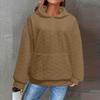 Women's Fashionable Casual Solid Color Long Sleeved Hooded Pocket Pullover Sweater Sweatshirt Top