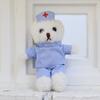 12cm Doctor/Nurse Teddy Bear Graduation Doll with Custom Logo - White Coat Pendant Souvenir