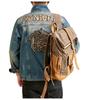 Xintang Men's Distressed Denim Jacket - Loose Fit Long Sleeve Outerwear 2025