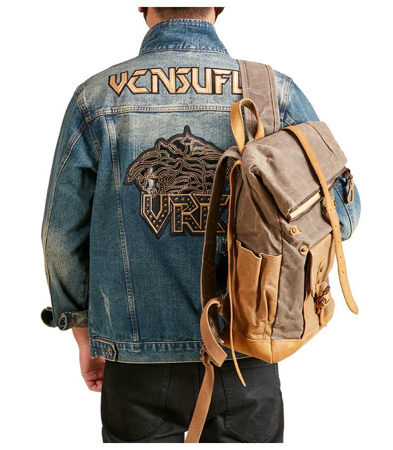 Xintang Men's Distressed Denim Jacket - Loose Fit Long Sleeve Outerwear 2025