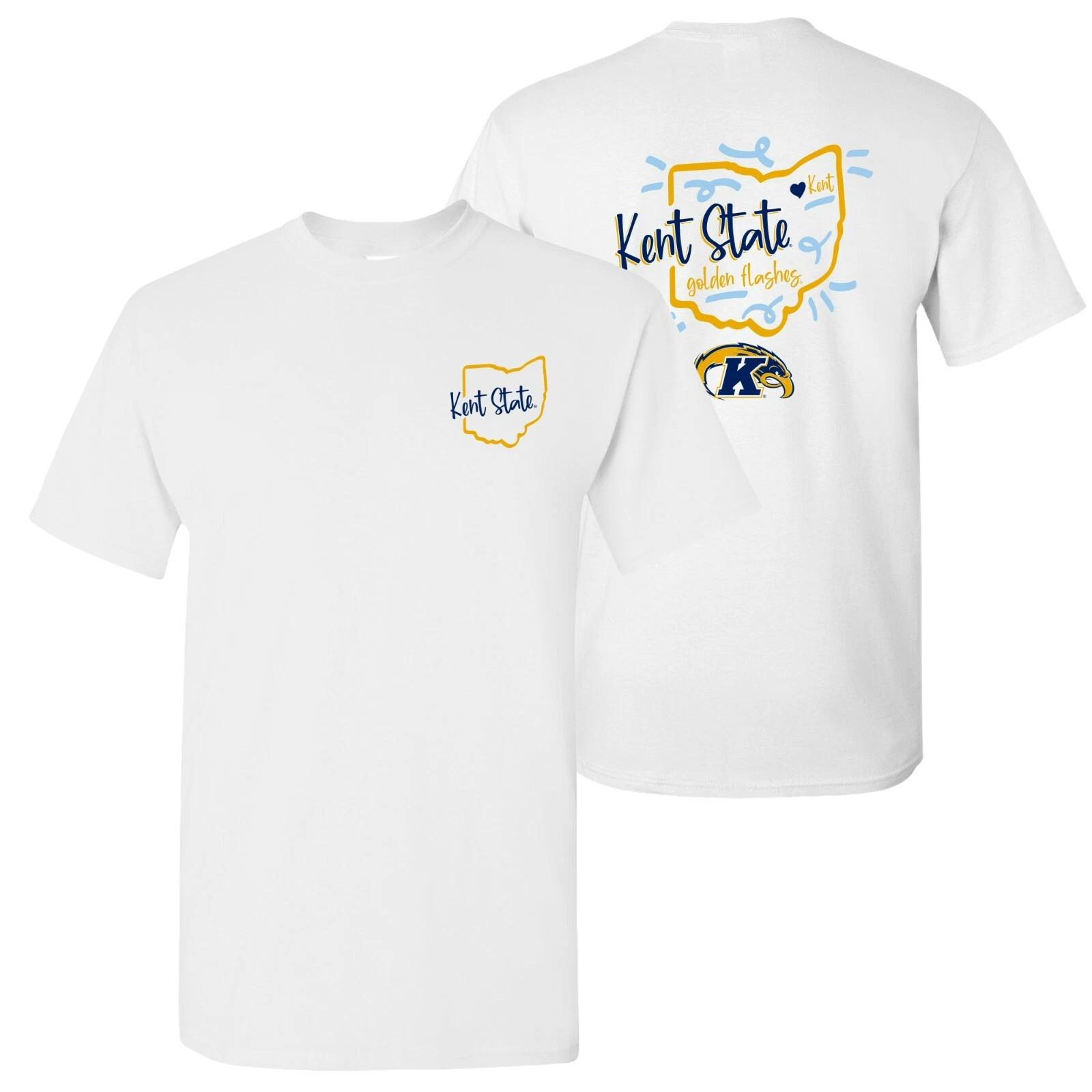 Kent State Golden Flashes Playful Sketch T Shirt - White S