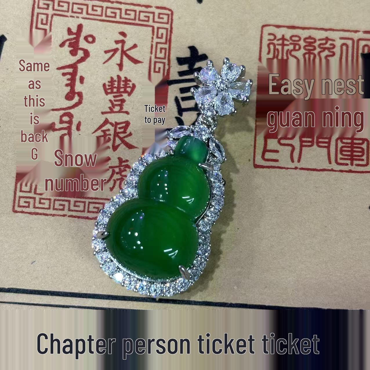 

Imperial Green Agate and Chalcedony Gourd Pendant with 925 Silver Plating Agate Gourd Pendant зелений
