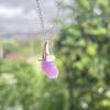 2026 New Natural Amethyst Hexagonal Pendant Necklace Witch Hat Halloween Flying Witch Collarbone Necklace for Women