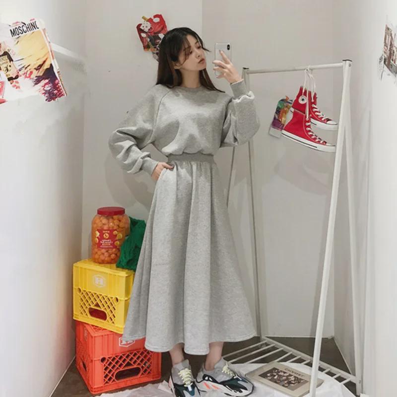 Long Women's A-Line Swing Dress - Korean Style, Autumn/Winter 2025