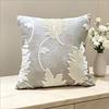 Double Sided Grey Leaf Pillow Cover Neutral Botanical Print Cushion Case For Sofa Living Room Modern Minimalist Home Decor