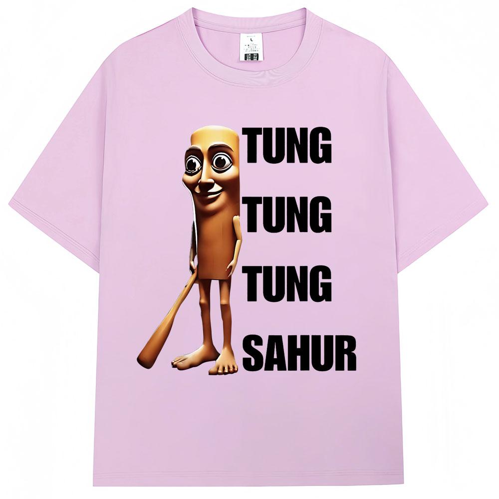 Tung Tung Tung Sahur Funny Baseball Bat Meme T Shirt Men Women Fashion Humor Popular T Shirts Loose Summer ONeck Cotton TShirt
