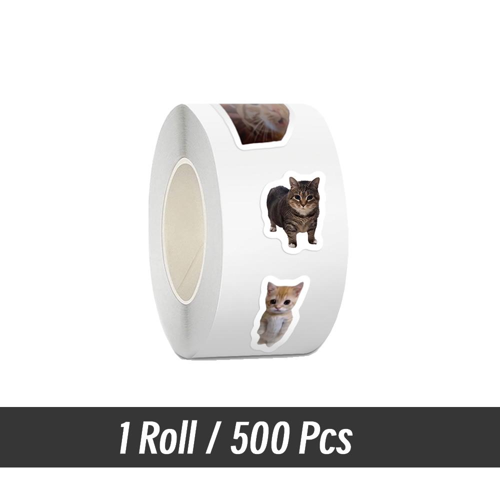 

500Pcs/Roll Animation Meme Cat Stickers For School Reward Stickers Classroom Decoration Encouragement Sticker For Student Teacher