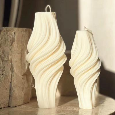 3D Römische Säule Wirbel Kerze Silikonformen Welle Drehung Spitzkerze Spiralkerzen Form Geometrisch Zylindrisch Wellig Kerzenform