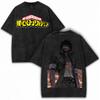 My Hero Academia Anime Manga Dabi Cool Graphic T-shirt Washed Oversized T Shirt Men Women Clothing Cotton Short Sleeve Tees