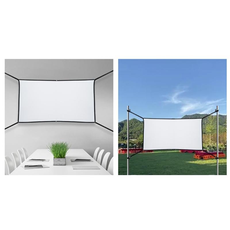 16:9 Portable Projector Screen Simple Projector Curtain 60/72/84/100/120 Inch Hd Display Screen For Home Cinema Theater Movie
